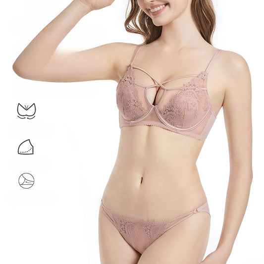 French Lace Embroidered Bra Set