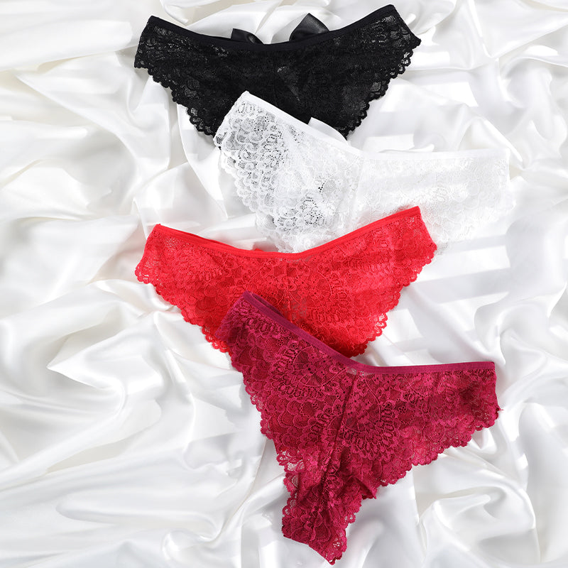 Lace Wrap Big Bow Sexy Triangle Panties