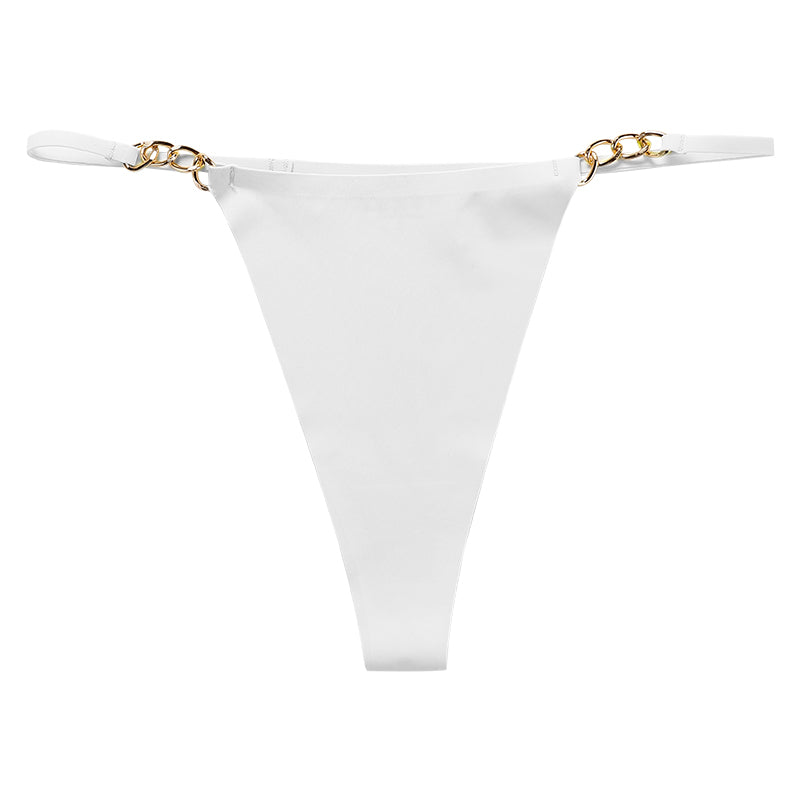 Sexy Seamless One Piece Delicate Metal Ring Panties Thong