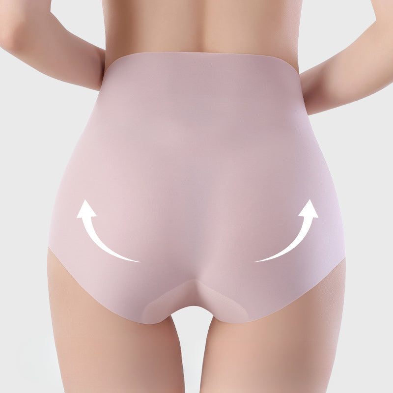 Mulberry Silk Crotch Ice Silk High Waisted Panties Tummy Lifting Triangle Pants