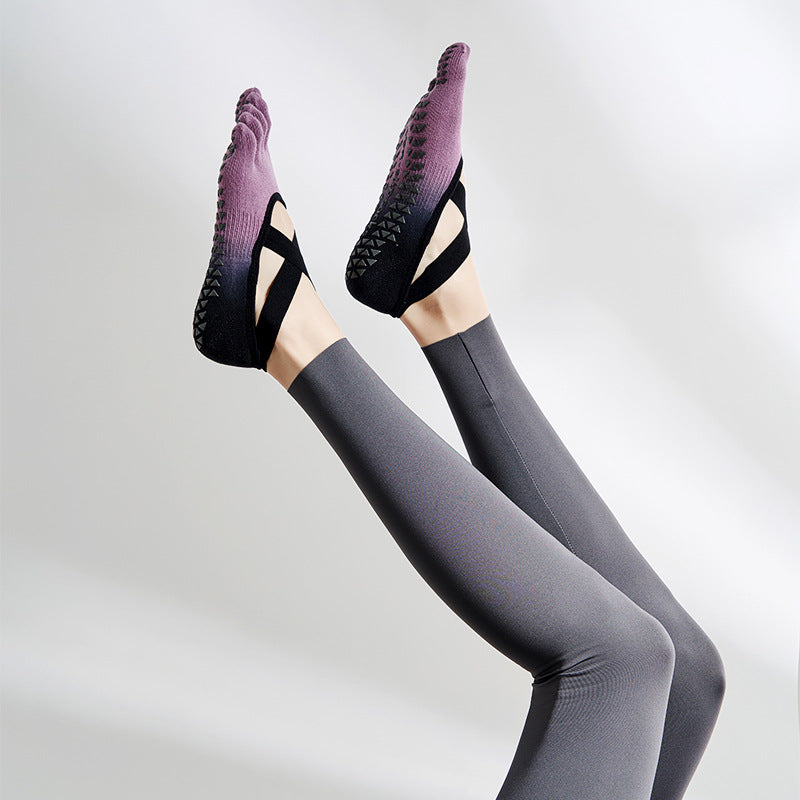 Gradient Tie Yoga Socks Non-Slip Professional Five Finger Socks Pilates Socks
