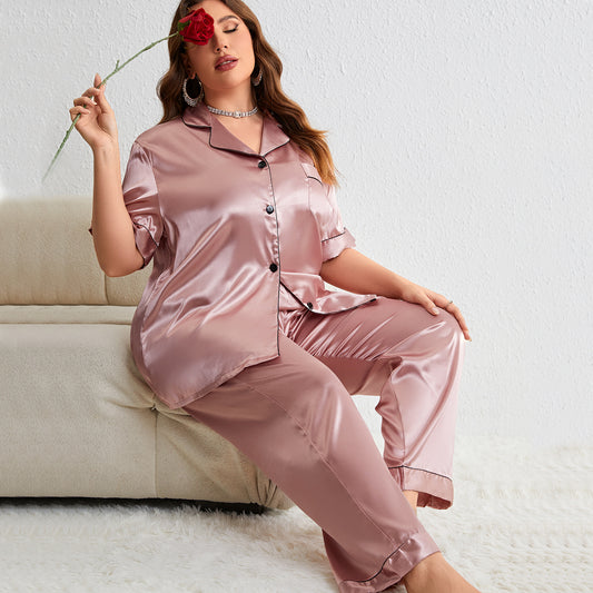 Simple and Casual Sleepwear for Women  Faux Silk Pajama Set