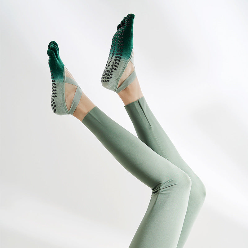 Gradient Tie Yoga Socks Non-Slip Professional Five Finger Socks Pilates Socks