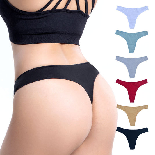 Ultra-thin T/Thong  | Low Waist Solid Knitted Cotton Panties