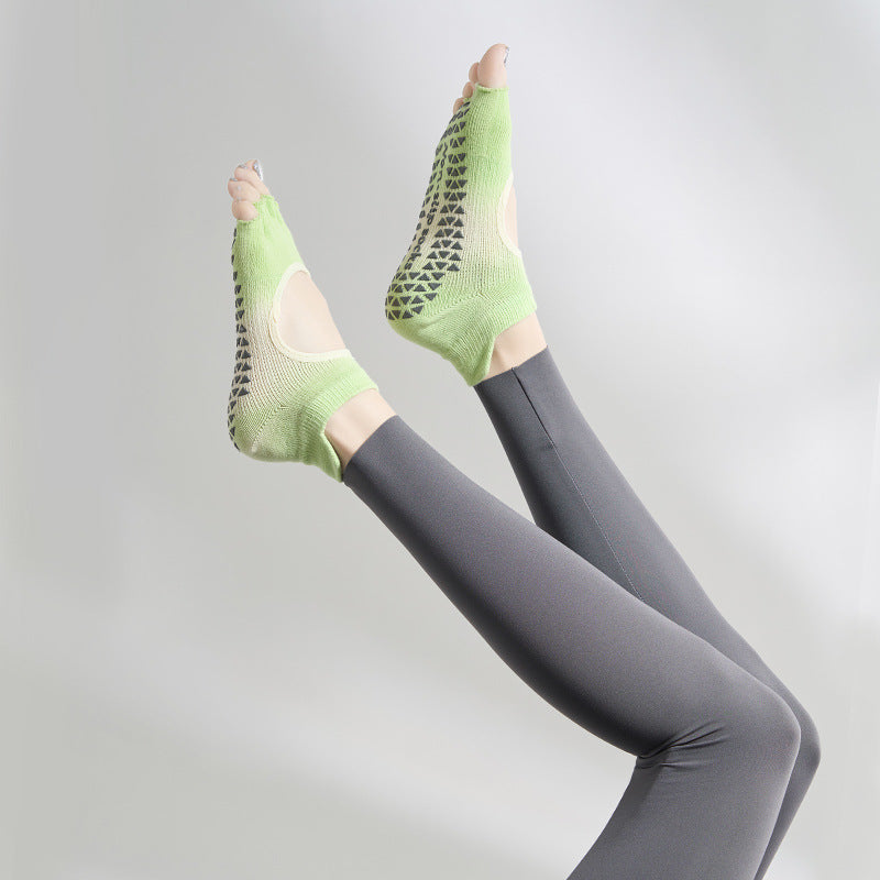 Sporty Tie-Dye Five-Toe Half-Toe Backless Socks