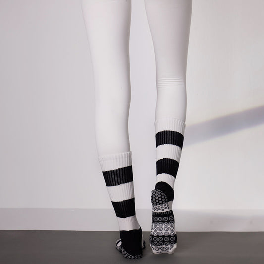 Wide Stripe Mid-Length Pilates Non-Slip Socks Yoga Dance Socks