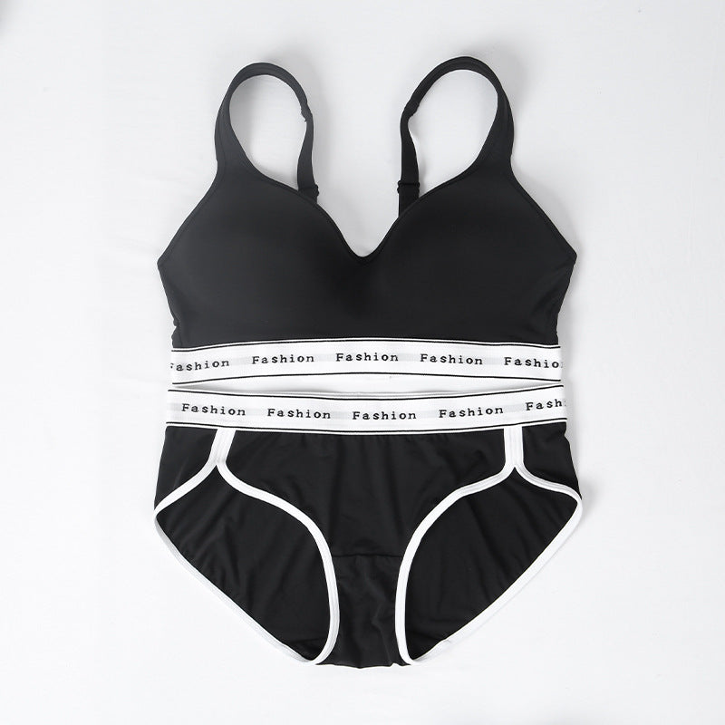 French Letter Sexy Sports Bra Set