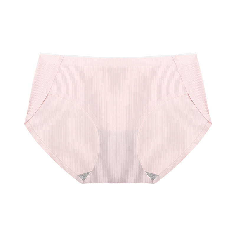 Ice Silk Mid Waist No Trace Drawstring Cotton Panties