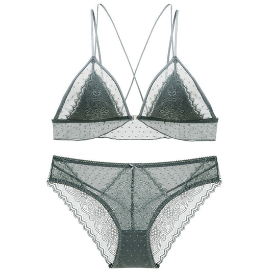 Comfortable and Minimizing French Ultra-thin Bra Set