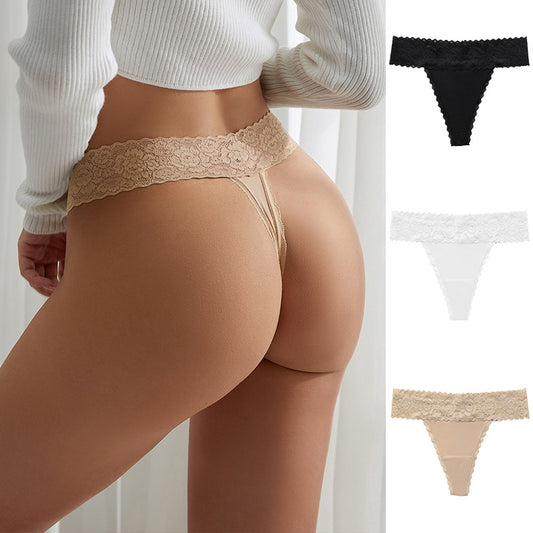 Lace Sexy Waist Side Splicing Seamless Yoga Panties Thongs