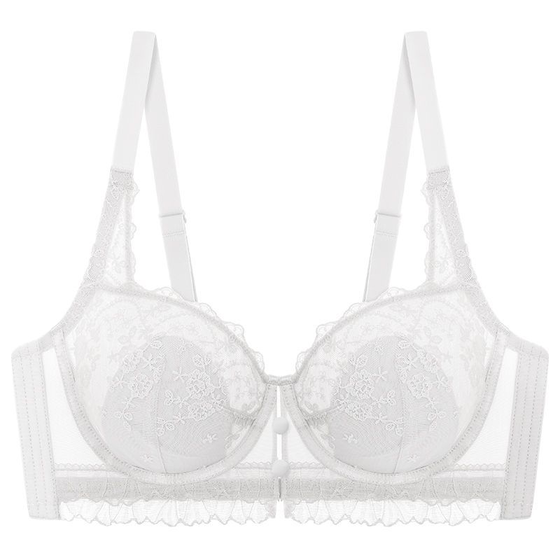 Large Size Gathering Collecting Side Breasts Anti-Sagging Lace Thin Bra