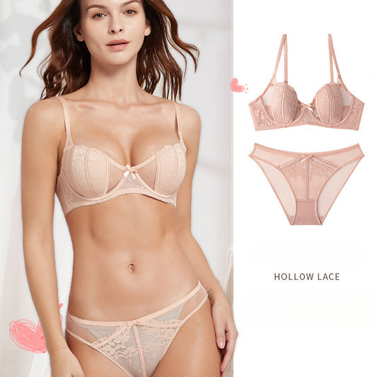 French Rabbit Ears Cup Lace Bra Set