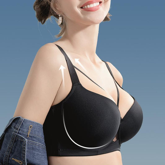 Large Size Traceless Glossy Full Cup Thin Gathering Bra